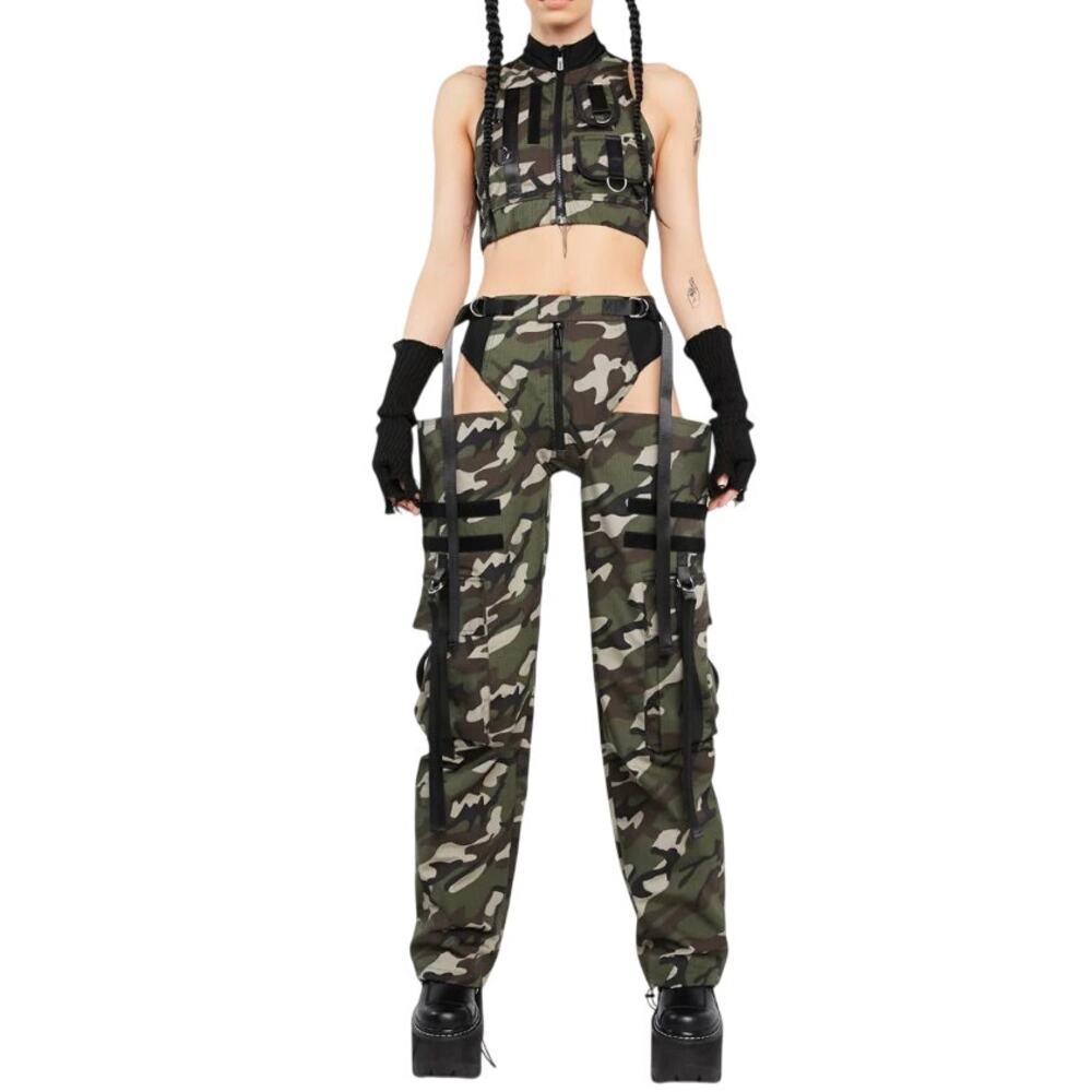 $145 Sold Out Dolls Kill x Namilia Camo Panty Trousers M NWT